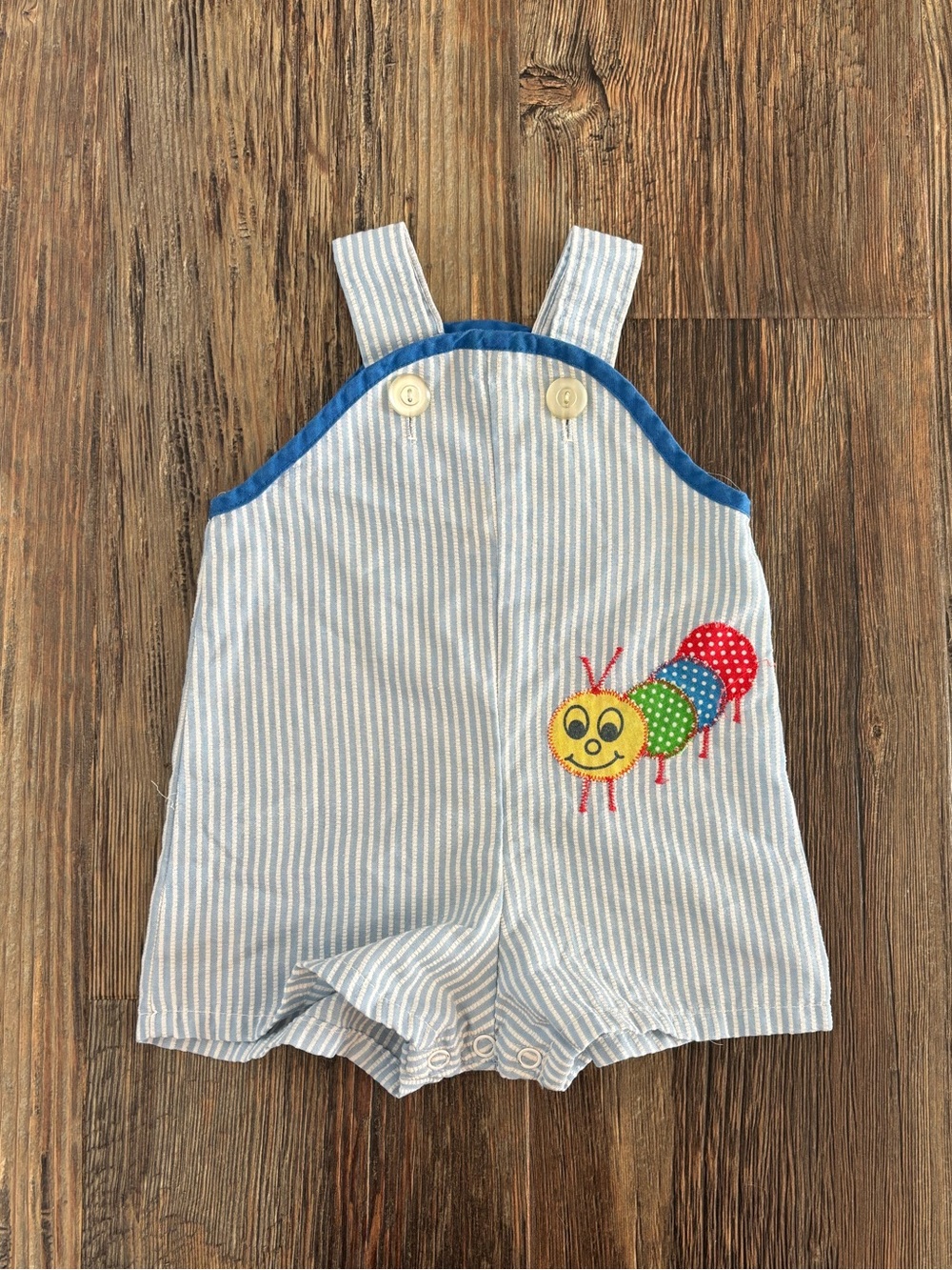Vtg Toddle Time JCPenney Seersucker Romper 1/2 (14.5-18lbs) Hungry Caterpillar